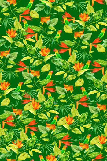 369753-热带雨林花鸟纹01