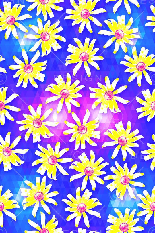 手绘雏菊印花华亿平台图片