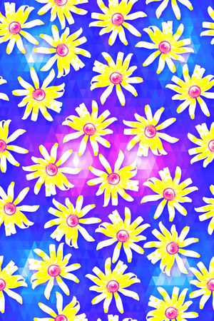 手绘雏菊印花华亿平台图片