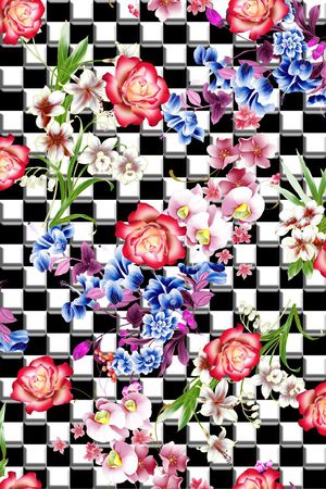 格子 花印花华亿平台图片