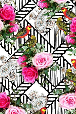 几何大气印花华亿平台图片