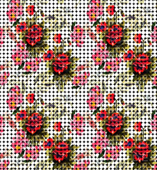 花卉圆点印花华亿平台图片