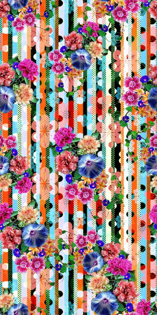 几何花卉印花华亿平台图片