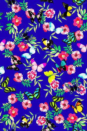 蝴蝶印花华亿平台图片