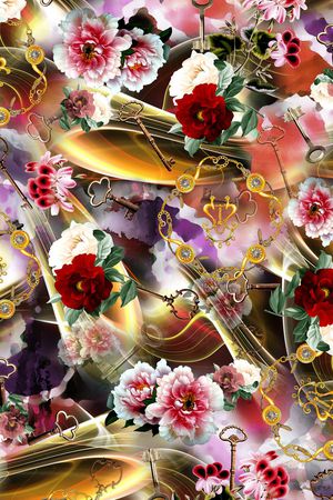 花卉印花华亿平台图片