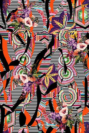 抽象几何 印花华亿平台图片