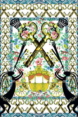 复古印花华亿平台图片