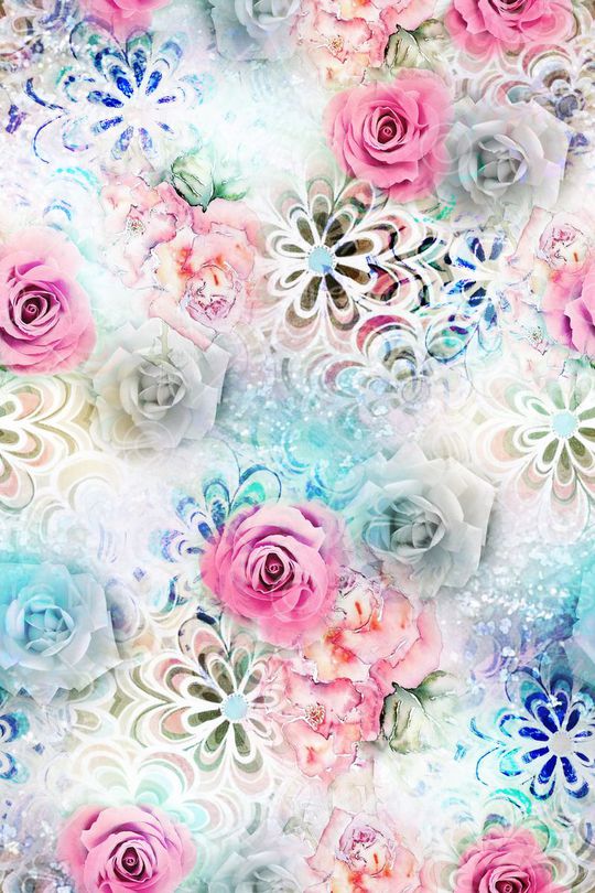 数码花卉印花华亿平台图片