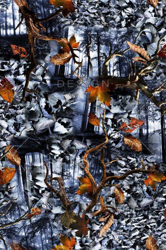 树叶印花华亿平台图片