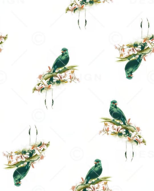 百鸟图印花华亿平台图片