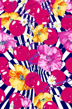 E-花卉几何/Flowers印花华亿平台图片