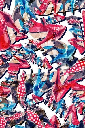 高跟鞋印花华亿平台图片