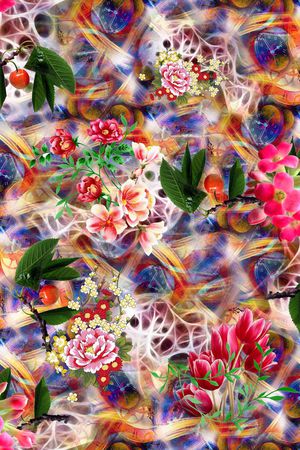 花卉印花华亿平台图片