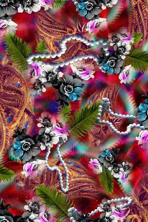 手绘花印花华亿平台图片