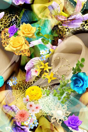 数码大气立体女装花卉印花华亿平台图片