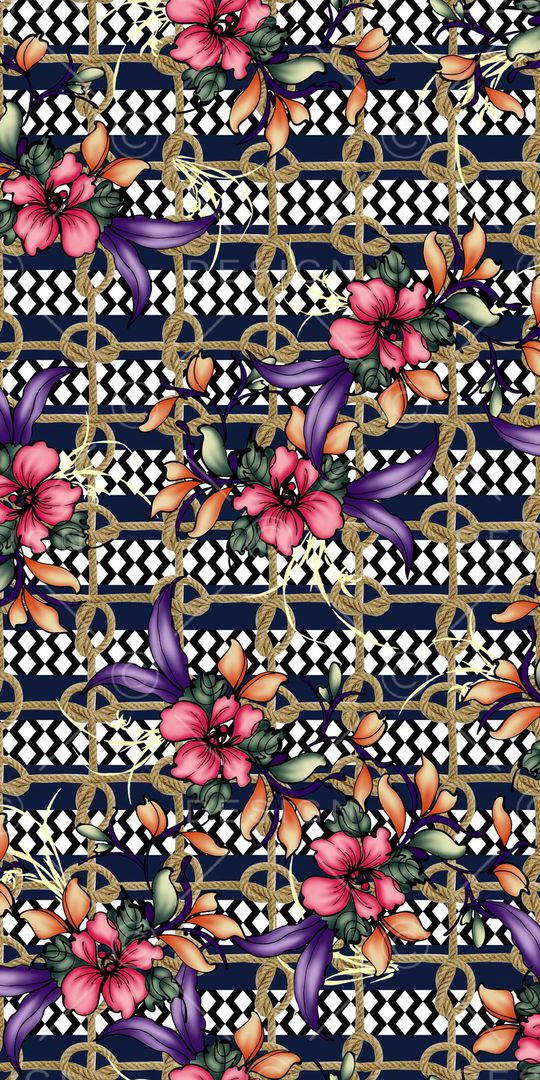 复古印花华亿平台图片