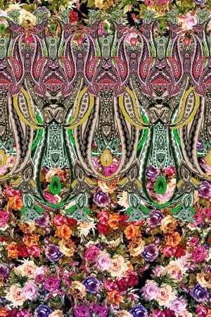 手绘花卉印花华亿平台图片