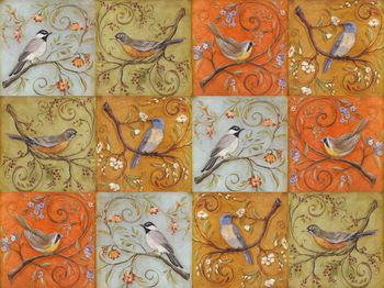 371511-时尚潮流花鸟格子