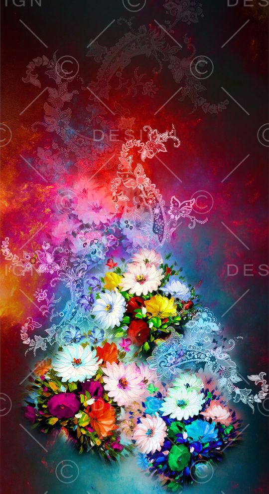 花卉印花华亿平台图片