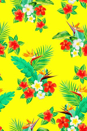 热带植物印花华亿平台图片