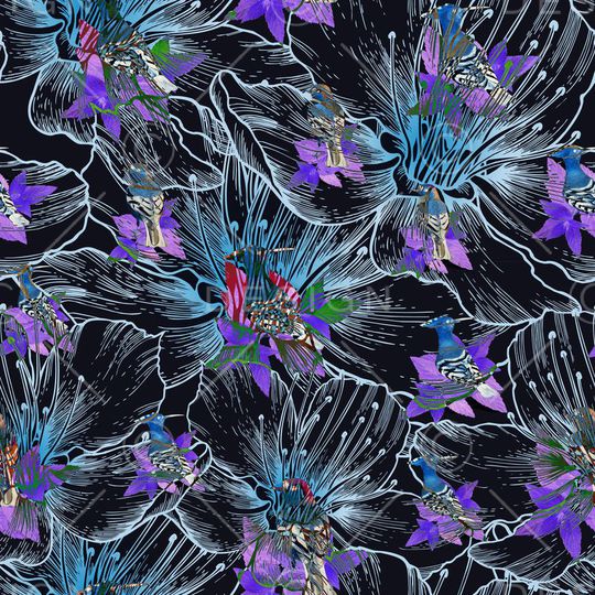 花卉印花华亿平台图片