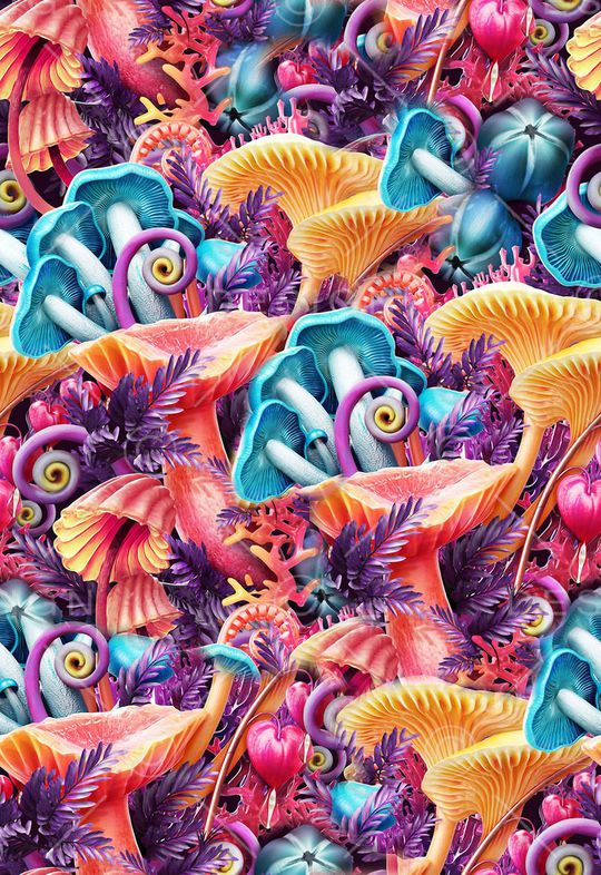 蘑菇印花华亿平台图片