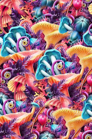 蘑菇印花华亿平台图片