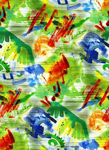 炫彩油画水彩画印花华亿平台图片