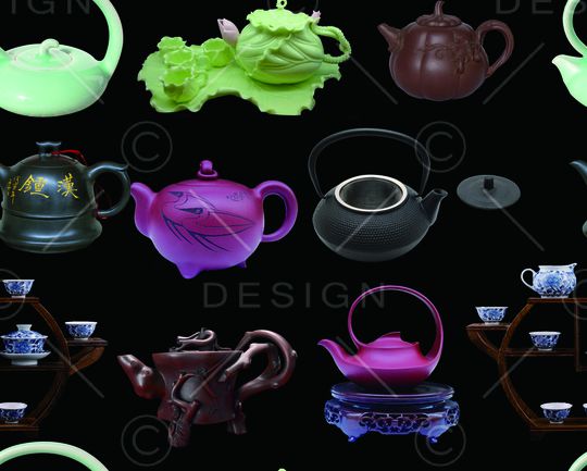 茶壶茶具印花华亿平台图片