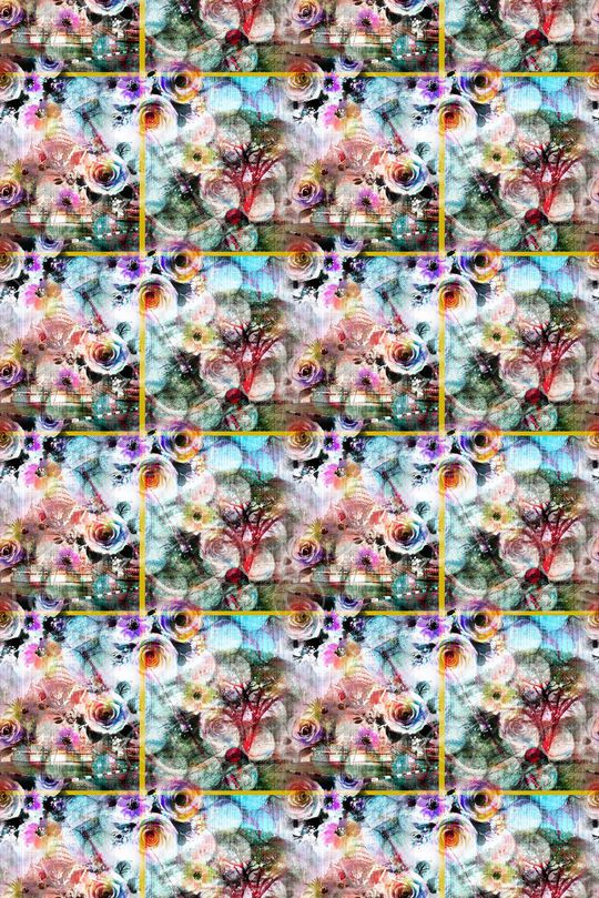 水彩花布纹叠加风格印花华亿平台图片