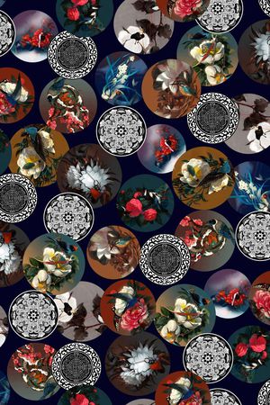 花鸟印花华亿平台图片