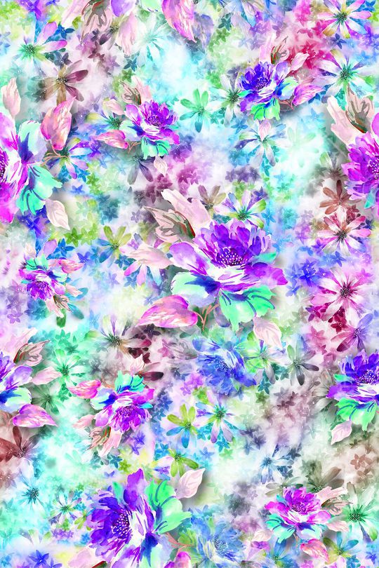 水彩花卉印花华亿平台图片