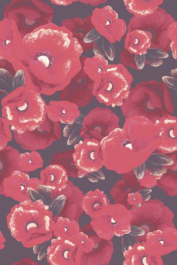 热带花卉印花华亿平台图片