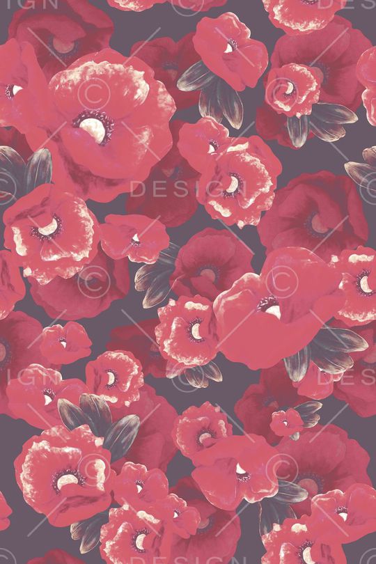 热带花卉印花华亿平台图片