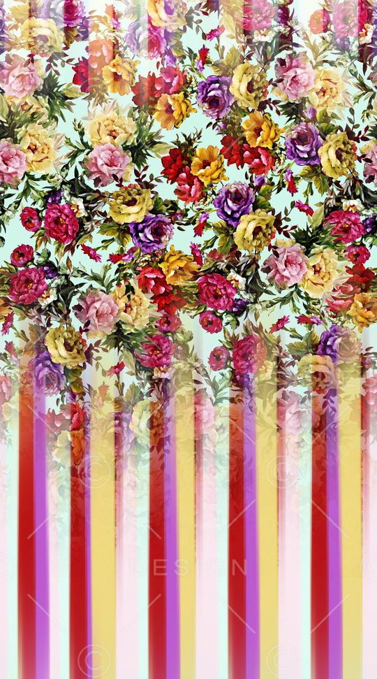 定位水彩花卉印花华亿平台图片