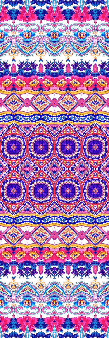 372082-民族风欧式花纹花卉长巾旗袍连衣裙