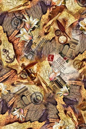 航海地图印花华亿平台图片