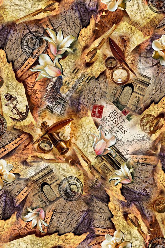 航海地图印花华亿平台图片