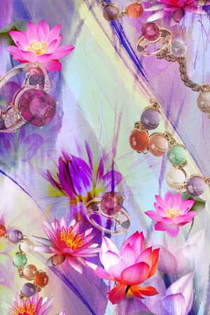 荷花印花华亿平台图片