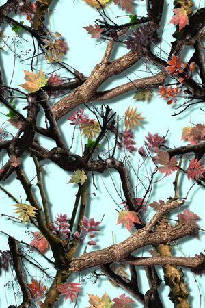 树枝印花华亿平台图片