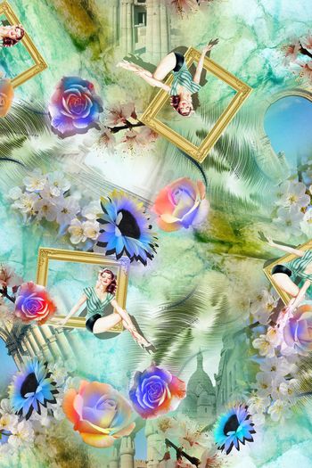 372501-休闲插画美女花朵