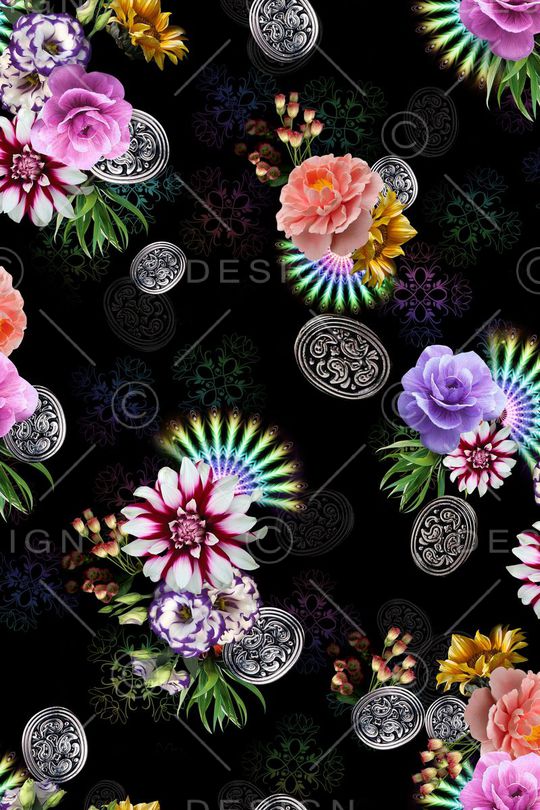 花卉印花华亿平台图片