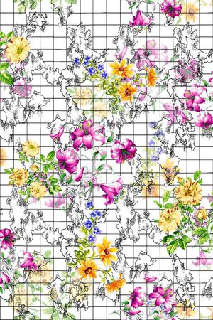 黑白线条印花华亿平台图片