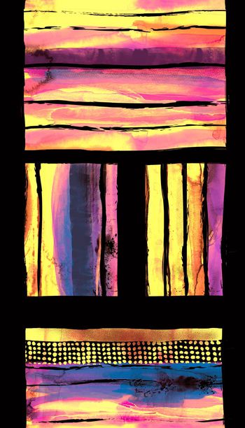 372740-水墨条纹艺术女装连衣裙旗袍VIP