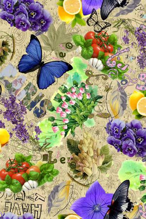 蝴蝶印花华亿平台图片