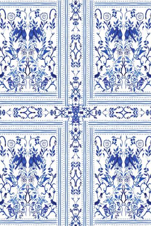 青花瓷印花华亿平台图片