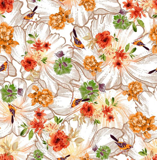 花卉印花华亿平台图片