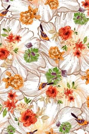 花卉印花华亿平台图片