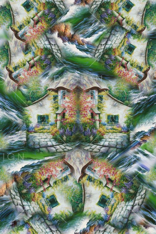 风景 房子印花华亿平台图片