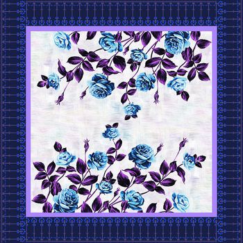 373542-复古欧式古典淑女风格玫瑰花花卉丝巾